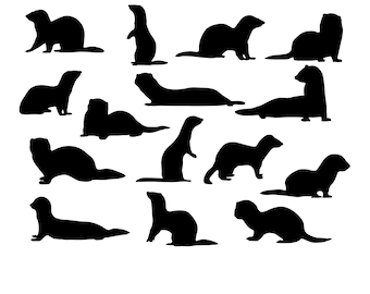Bundle de svg furet - Silhouette de furet - furet - conception svg furet - furet coupe fichier - clipart furet - svg - eps - dxf - png - jpg