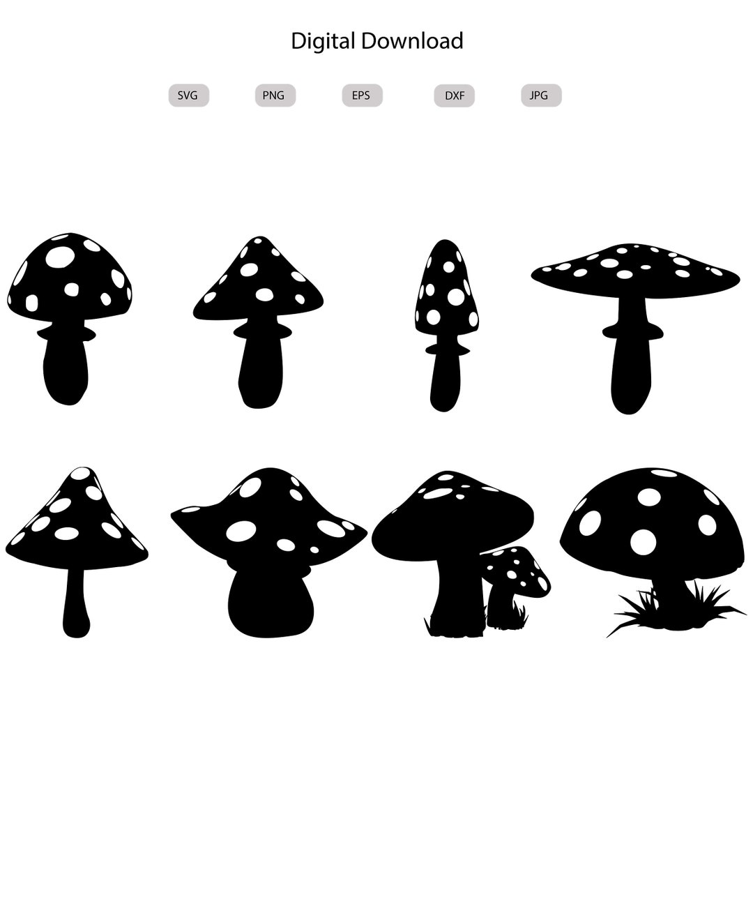 Mushroom Svg Mushroom Silhouette Mushroom Svg Bundle mushroom Svg