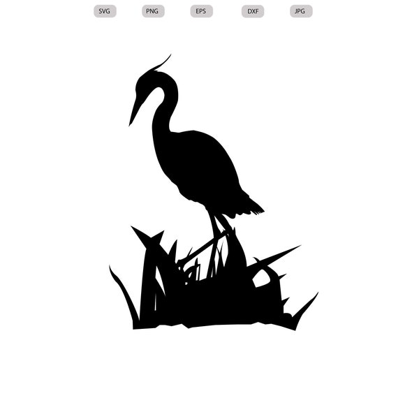 Great Blue Heron Svg - Great Blue Heron Silhouette - Great Blue Heron svg bundle - Great Blue Heron Cut File - svg - eps - dxf - png - jpg