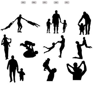 Dad Svg - Dad Silhouette - Father&#39;s Day bundle -Father&#39;s Day svg design-Dad Cut File - Dad Clipart - svg - eps - dxf - png - jpg
