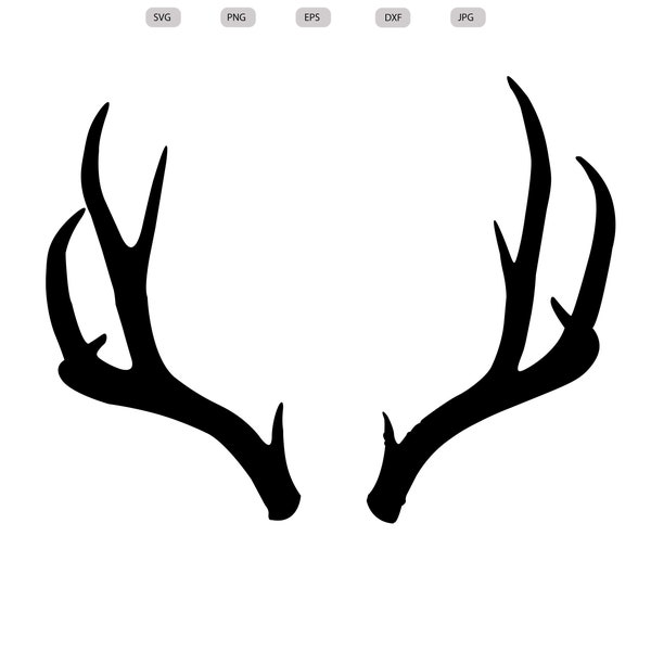 Deer Antler Svg - Deer Antler Silhouette - Deer Antler svg design - Deer Antler Cut File - Deer Antler Clipart - svg - eps - dxf - png - jpg