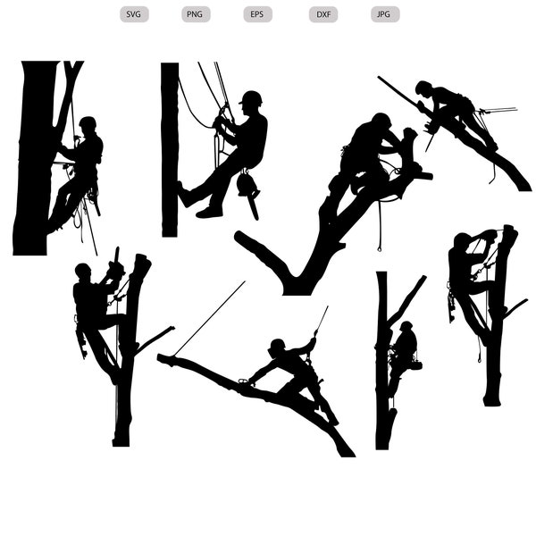 Tree Services Svg - Tree Services Silhouette - Tree service logo -Tree Trimming svg design- Tree Climbing Cut File - svg-eps-dxf-png-jpg