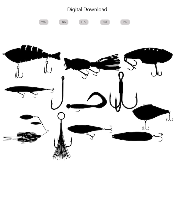 Fishing lure Svg - Fishing lure Silhouette - Fishing lure svg bundle -  Fishing lure Cut File - Fishing lure Clipart - svg-eps-dxf-png-jpg