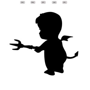 Mały Diabeł Svg - Sylwetka małego diabła - Pakiet małego diabła svg - Projekt małego diabła svg - Mały diabeł Clipart-svg-eps- dxf - png - jpg