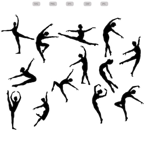 Männlicher Balletttänzer Silhouette - Männlicher Balletttänzer Plotterdatei - Svg - eps - dxf - png - jpg
