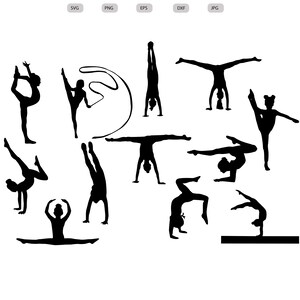 Turnen meisje Svg-Gymnastiek meisje silhouet-Gymnastiek svg bundel-Gymnastiek meisje Cut File-Gymnastiek meisje Clipart-svg-eps-dxf-png-jpg