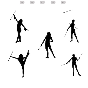 Baton Twirling Gymnastics SVG File -Baton Twirling Gymnastics Silhouette-Baton Twirling Gymnastics Cut File-Clipart-svg - eps - dxf -png-jpg