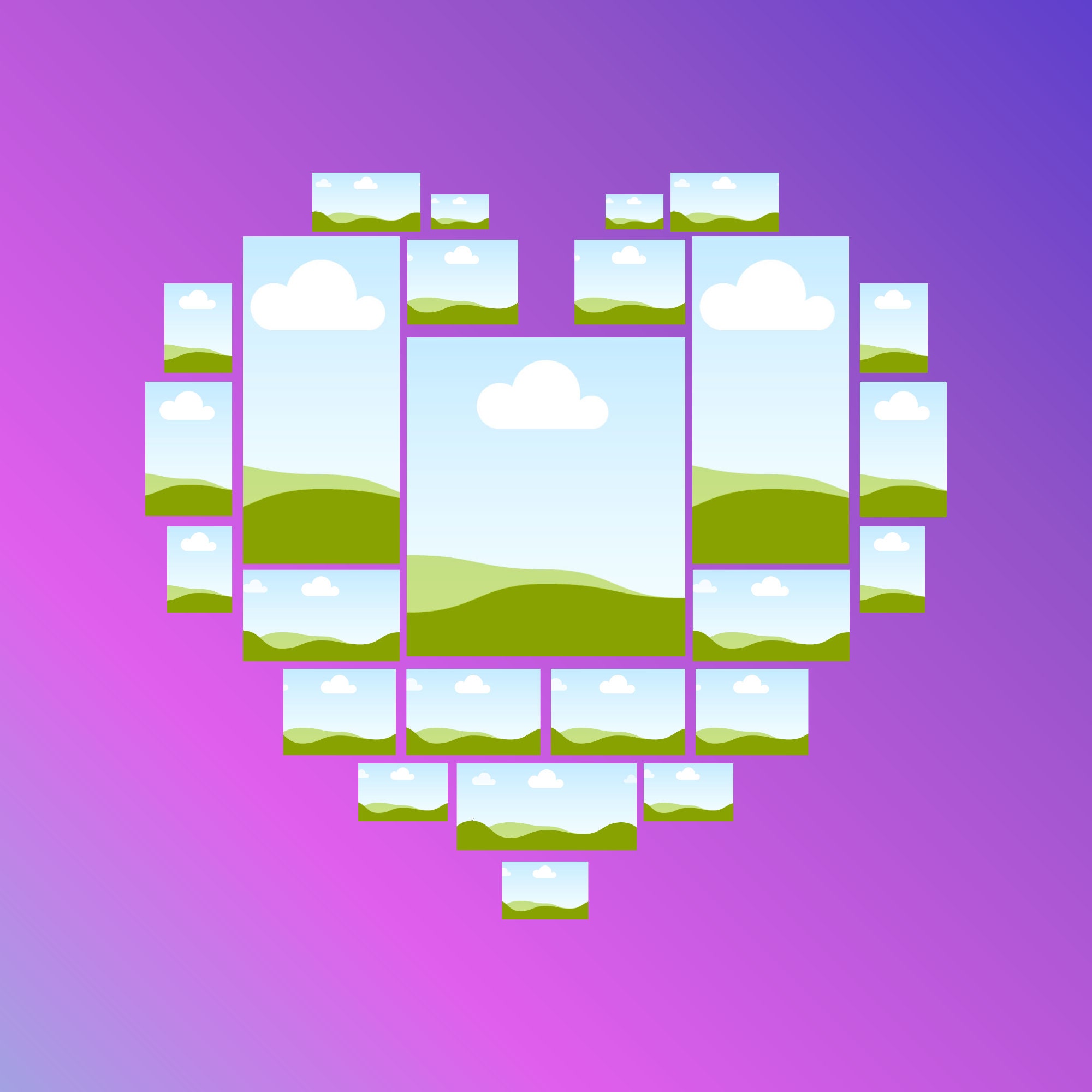 Heart Photo Collage Canva Frames , Editable in Canva , Banner Templates ...