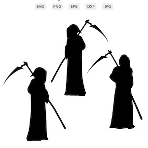 Death holding a scythe Svg - Death holding a scythe Silhouette -  Death holding a scythe Clipart - svg - eps - dxf - png - jpg