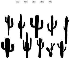 Cactus Svg - Cactus Silhouette - Cactus svg bundle - Cactus svg design- Cactus Cut File - Cactus Clipart - svg - eps - dxf - png - jpg