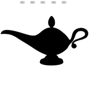 Genie Lamp Svg - Genie Lamp Silhouette - Genie Lamp svg design- Genie Lamp Cut File - Genie Lamp Clipart - svg - eps - dxf - png - jpg