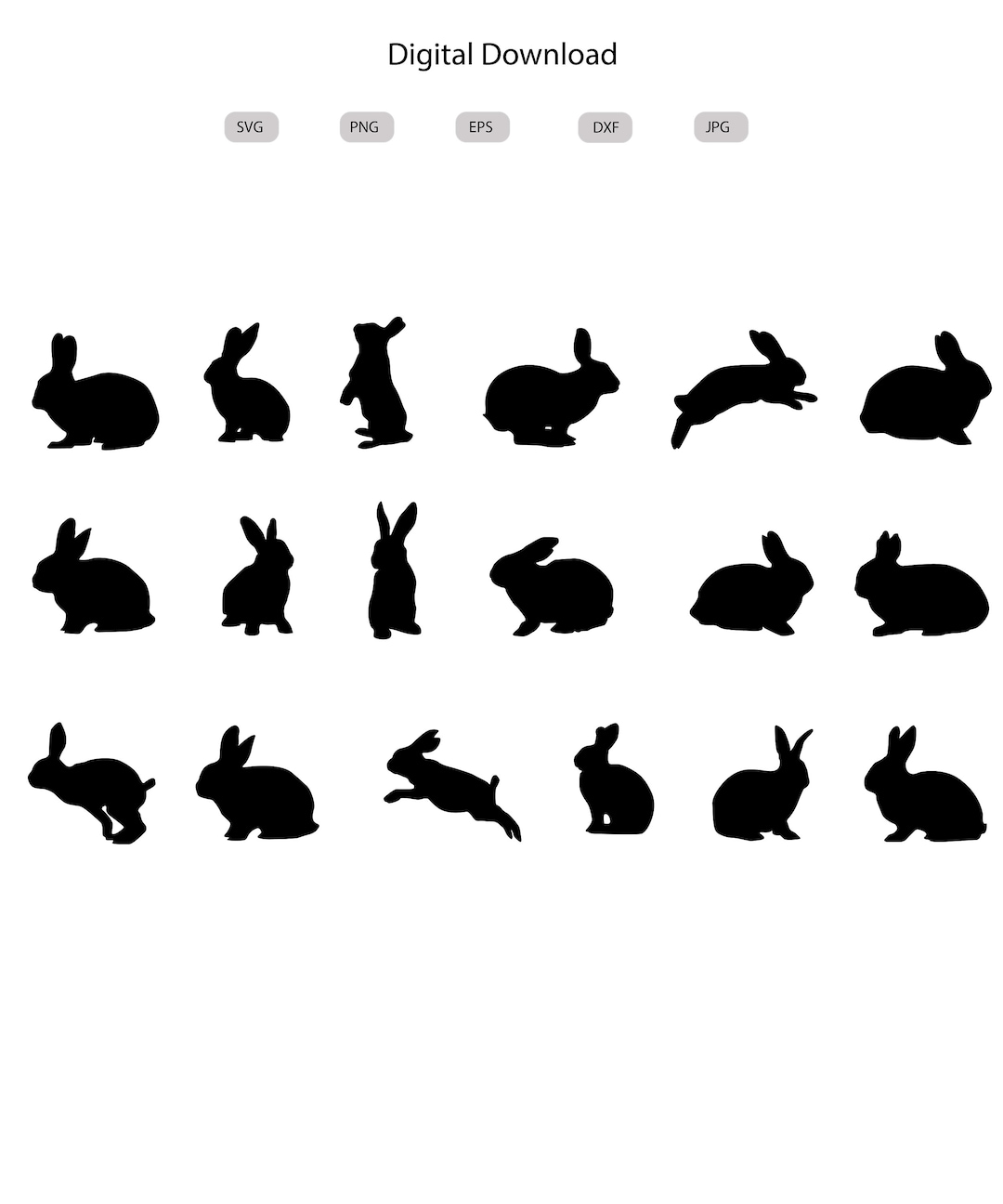 Rabbit Svg - Rabbit Silhouette - Rabbit Svg Bundle -rabbit Svg Design ...