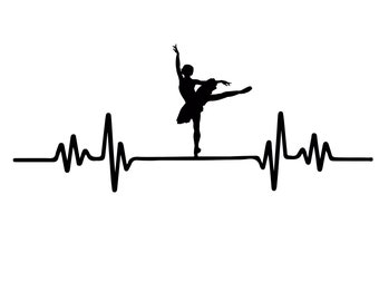 Ballerina SVG - Heartbeat SVG - Ballerina Heartbeat svg - Ballet SVG - Ballerina Silhouette - Cardio modern dancers - Ballerina cricut