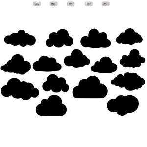 Clouds Svg - Clouds Silhouette - Clouds svg bundle -Clouds svg design- Clouds Cut File - Clouds Clipart - svg - eps - dxf - png - jpg