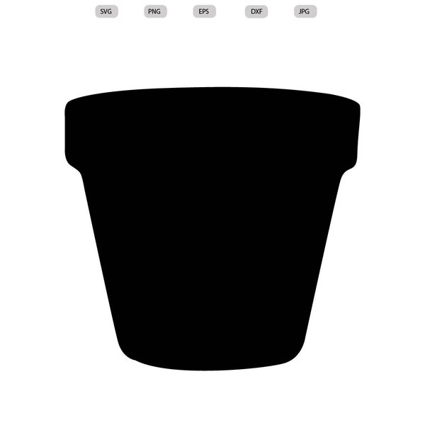 Flower Pot Svg - Flower Pot Silhouette - Flower Pot svg design- Flower Pot Cut File - Flower Pot Clipart - svg - eps - dxf - png - jpg