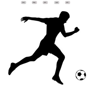 Mannelijke voetballer Svg - mannelijke voetballer silhouet - mannelijke voetballer gesneden bestand - mannelijke voetballer Clipart -svg-eps-dxf-png-jpg