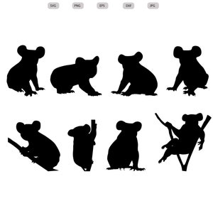 Koala Bear Svg - Koala Bear Silhouette - Koala Bear svg bundle -Koala Bear Cut File - Koala Bear Clipart - svg - eps - dxf - png - jpg