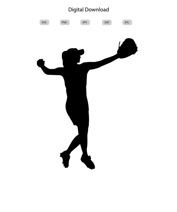 Softball Pitcher Svg Softball Pitcher Silhouette Softball Etsy