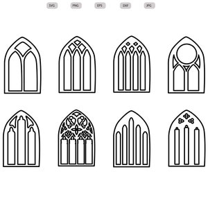 Church Windows Svg-Church Windows Silhouette-Church Windows svg bundle-Church Windows Cut File-Church Windows Clipart-svg-eps-dxf-png-jpg