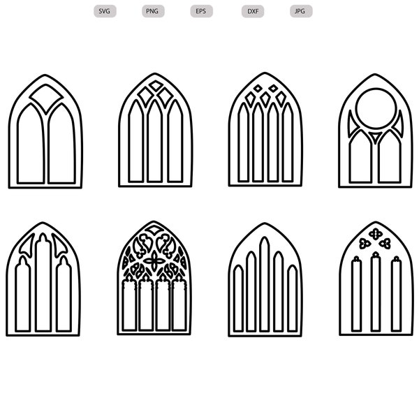 Church Windows Svg-Church Windows Silhouette-Church Windows svg bundle-Church Windows Cut File-Church Windows Clipart-svg-eps-dxf-png-jpg