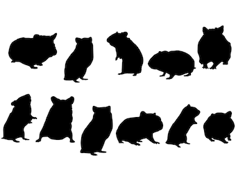 Hamster Svg - Hamster Silhouette - Hamster svg bundle -Hamster svg design- Hamster Cut File - Hamster Clipart - svg - eps - dxf - png - jpg
