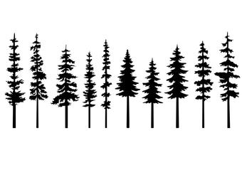 Tree Svg - Pine tree Silhouette - Pine tree Svg -Evergreen tree svg- Pine tree Cricut - Pine tree Clipart - svg - eps - dxf - png - jpg