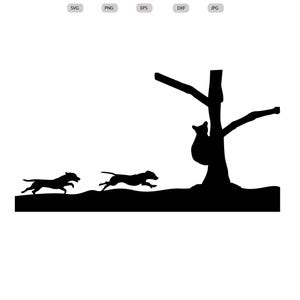 Bär bei der Jagd mit Hund Silhouette - Bär bei der Jagd mit Hund Datei - Bär bei der Jagd Clipart - svg - eps - dxf - png - jpg