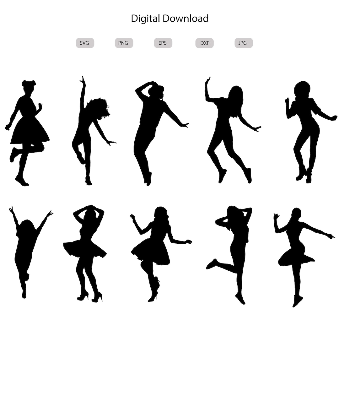 Female Dancers Svg Female Dancers Silhouettefemale Dancers Svg Bundle