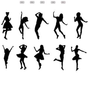Female dancers Svg - Female dancers Silhouette-Female dancers svg bundle-Female dancers Cut File-Female dancers Clipart-svg-eps-dxf-png- jpg