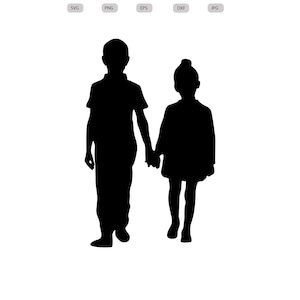 Frère et soeur Svg - frère et soeur Silhouette - frère et soeur couper fichier - frère et soeur Clipart svg-eps-dxf-png-jpg