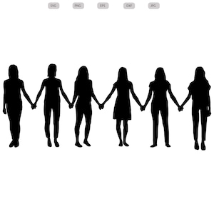 女性グループ SVG - 女性グループ シルエット - 女性グループ SVG デザイン - 女性グループ カット ファイル - 女性グループ クリップアート - SVG - EPS - DXF - png - jpg