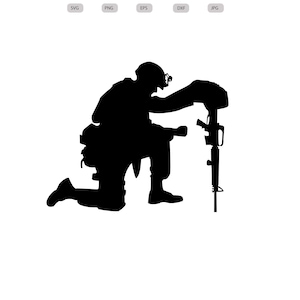 Soldier kneeling Svg -Soldier kneeling Silhouette - Soldier kneeling svg design - Soldier kneeling Cut File - svg - eps - dxf - png - jpg