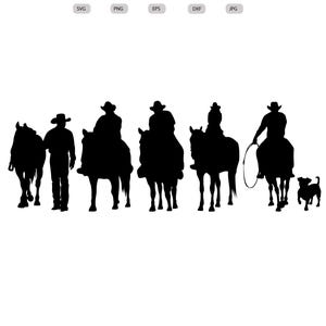 Cowboy Svg - Cowgirl Silhouette - Ranch cowboy Svg -Southern svg- Country svg - Horse Svg- svg - eps - dxf - png - jpg
