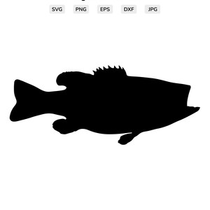 Largemouth bass Svg - Largemouth bass Silhouette  - Largemouth bass svg design - Largemouth bass Cut File  - svg - eps - dxf - png - jpg