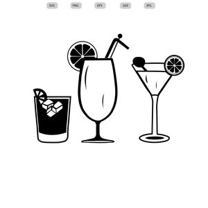 Cocktail Drink Glass Svg-Barrel Svg-Cocktail Silhouette-Cocktail svg bundle-Cocktail Cut File-Cocktail Clipart-svg-eps-dxf - png - jpg