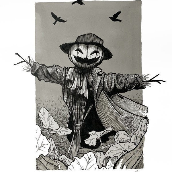 Dessin épouvantail - Scarecrow illustration