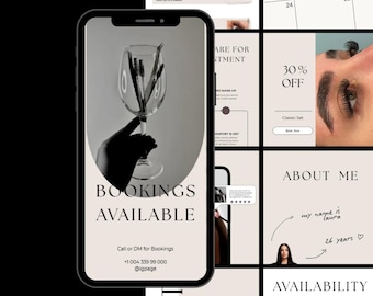 Paquete de 50 plantillas de Instagram | 50 publicaciones para historias | Totalmente editables en Canva