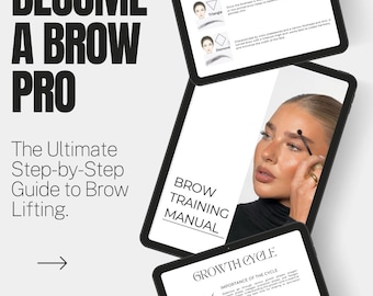 Guía de laminación de cejas | Manual de capacitación en inglés | Tutorial paso a paso de levantamiento de cejas | Manual del artista profesional de cejas | Descarga instantánea