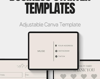 Beauty Business Starter Set | Editable Canva Template Bundle | Business Card, Loyalty Card, Gift Card | Nail Lash Brow Salon Branding