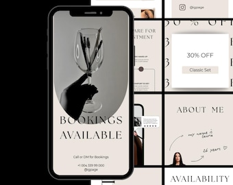 50 Lash Extension Instagram Story Templates | Fully Editable Canva | Lash Tech Social Media Kit