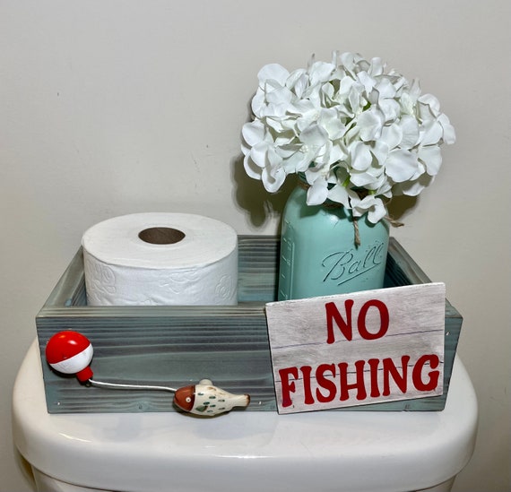 No Fishing, Funny Bathroom Decor, Kid's Bath Decor, Toilet Paper