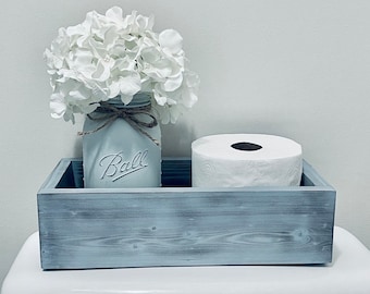 Coastal Bathroom Decor, Nautical Decor, Beach Bum Decor, Bathroom Storage, Wood Toilet Box, Coastal Bathroom Storage, Toilet Paper Holder