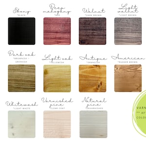 Voorbeeldset met verniskleuren, houten monsterblokken, 2-in-1 stalenpakket - aangepaste bestelling