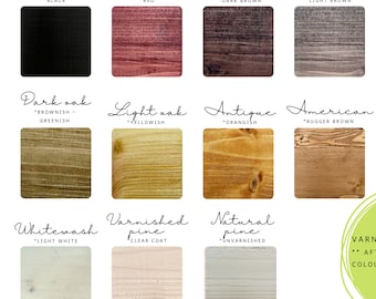 Sample Set of Varnish Colours, Wooden Sample Blocks, 2in1 Swatches Pack - Custom Order