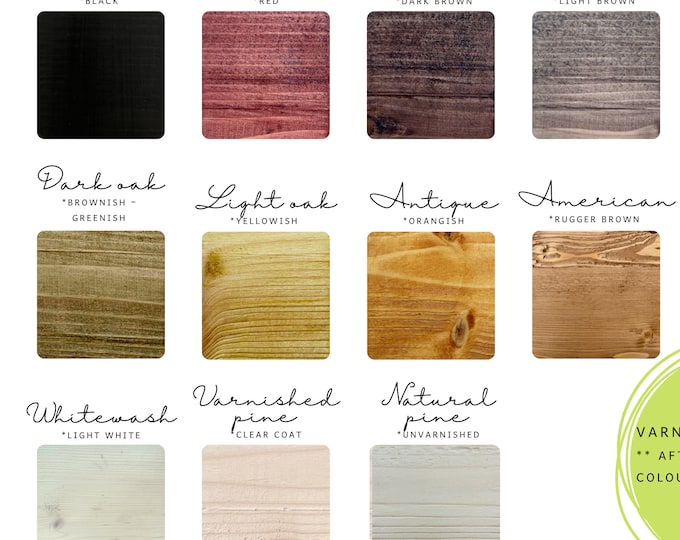 Sample Set of Varnish Colours, Wooden Sample Blocks, 2in1 Swatches Pack - Custom Order