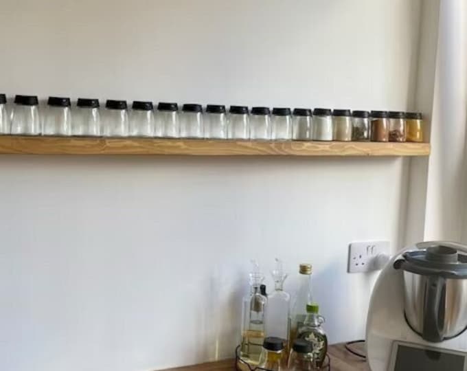 Floating Extra Narrow Spice Rack, Shelf 10cm with Keyhole Fixings, for Plasterboard Drywall
