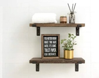 Extra Narrow Entryway Radiator Shelf Cover, Bathroom Shelf 10cm with Z Brackets, Custom Size, Reclaimed Solid Wood, Plasterboard Drywall