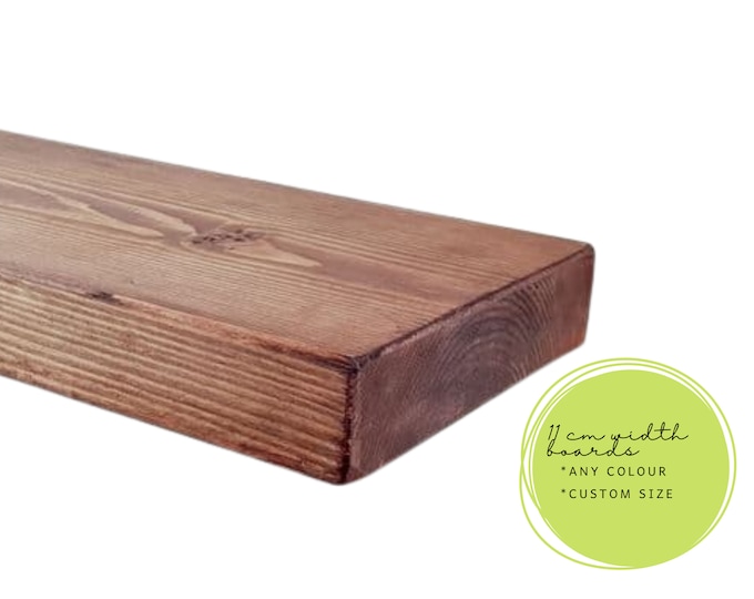10cm Extra Narrow Scaffold Board, DIY Shelf, Reclaimed Solid Wood, Custom Size Colour