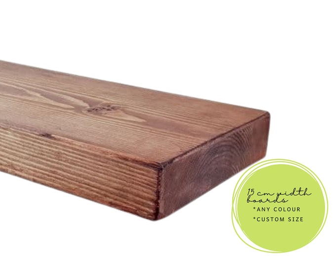 15cm Narrow Scaffold Board, DIY Shelf, Reclaimed Solid Wood, Custom Size Colour