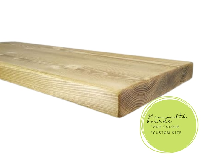 44cm Extra Deep Scaffold Board, DIY Shelf, Reclaimed Solid Wood, Custom Size Colour